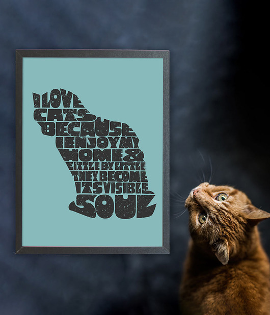 plakaty Plakat Cats Visible Soul - Jean Cocteau