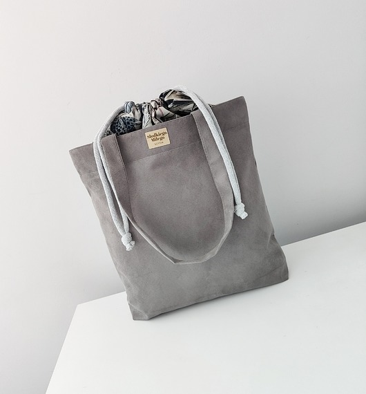 torby na ramię Torba HANA Monkey&Banana Tree-duża szara torba z kominem z nubuku