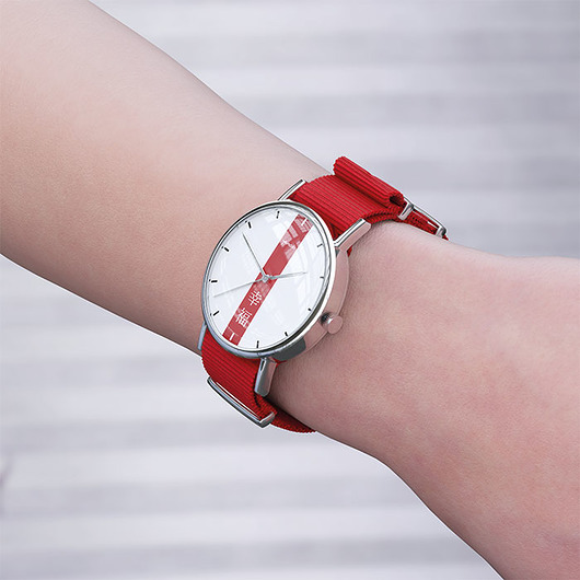 zegarki damskie Zegarek - Szczęście - czerwony, nylonowy