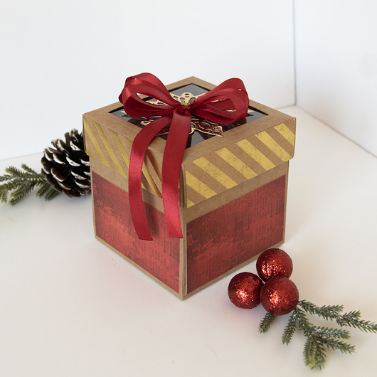 kartki świąteczne Świąteczne pudełeczko na prezent box na pieniądze