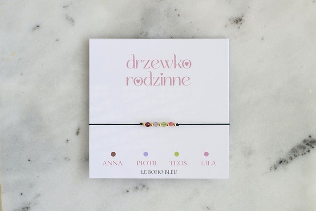 bransoletki na sznurku Drzewko Rodzinne - Bransoletka z kamieniami miesiąca