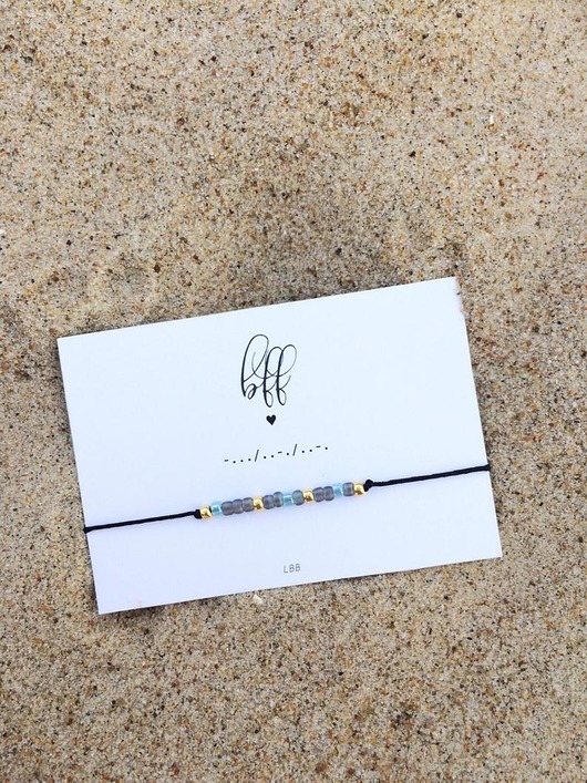 bransoletki na sznurku Zestaw BFF - bransoletki z alfabetem Morse'a