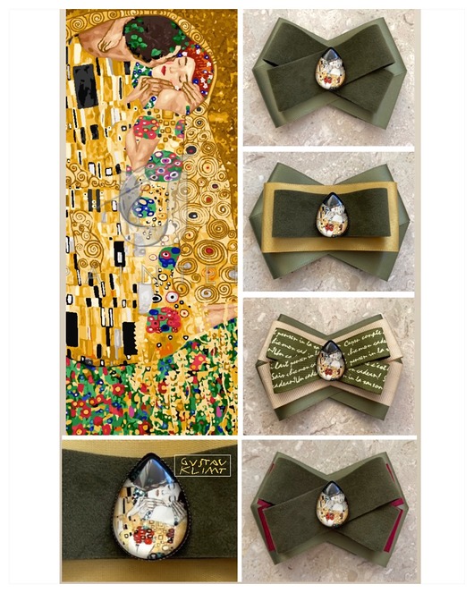 broszki Brosza  ART z Obrazem Pocałunek  Klimt
