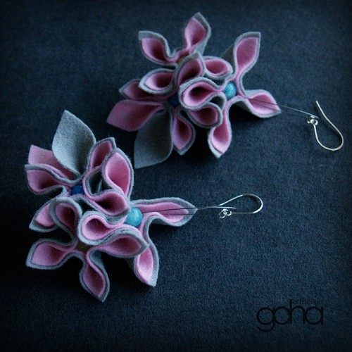 Lemon, Mint & Turquise -Biżuteria Autorska FlowerFelt Design