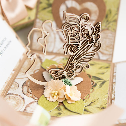 kartki scrapbooking Pamiątka ślubu, exploding box, kartka 3d