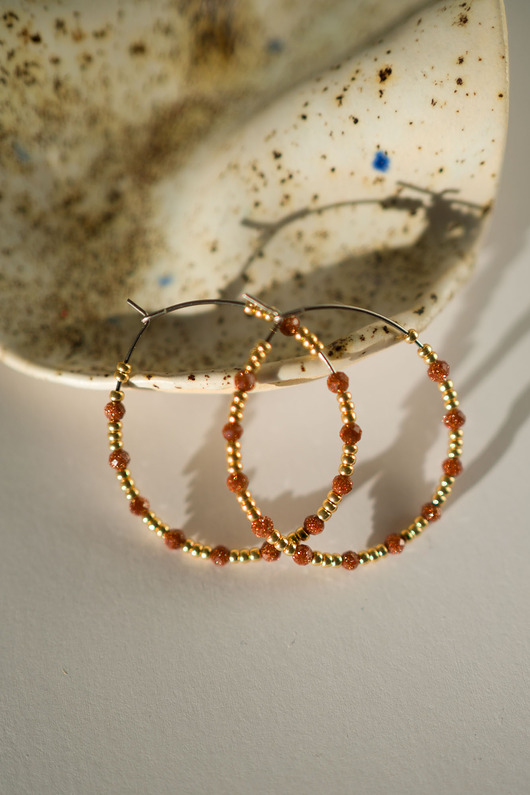 kolczyki - inne Kolczyki koła z koralików