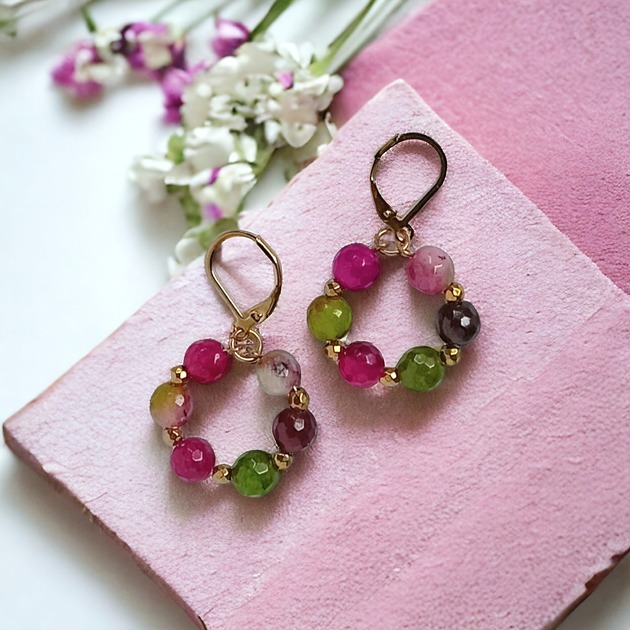 kolczyki z kamieniami Kolekcja WIANKI : urocze kolczyki :: meadow