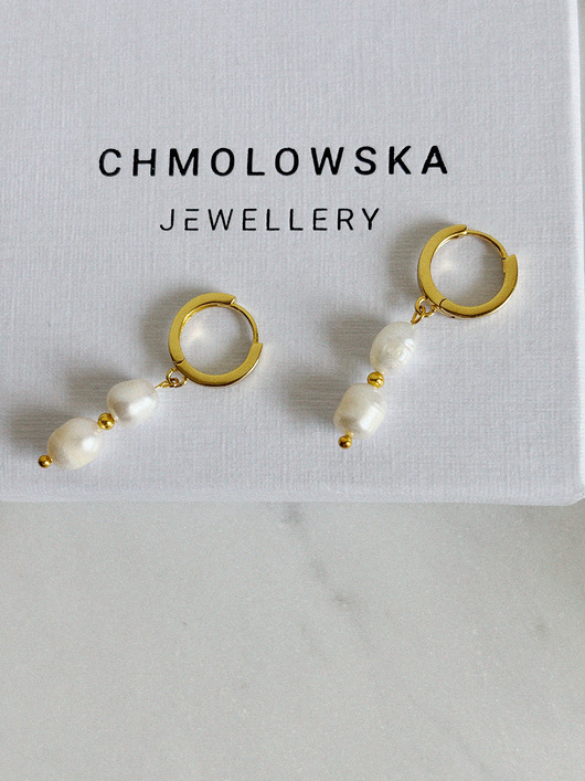 kolczyki z mosiądzu Kolczyki z Perłami delikatne