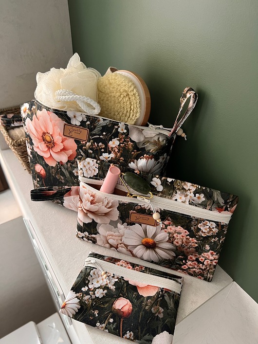 kosmetyczki Komplet 3 kosmetyczek - praktyczny prezent dla Babci