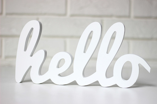 Napis hello 3D samodzielnie stojący 32cm amdecor