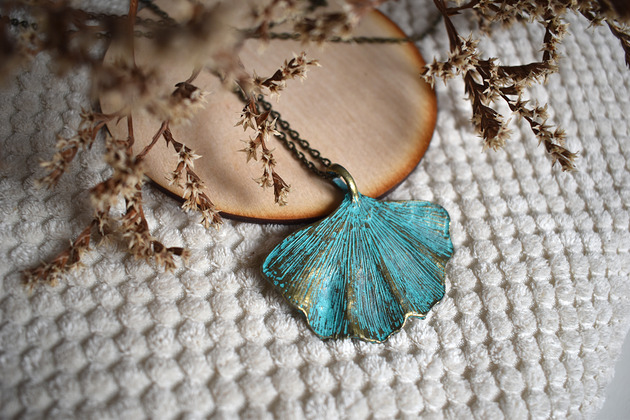 wisiory Liść Miłorzębu - Wisiorek, Naszyjnik, Zawieszka