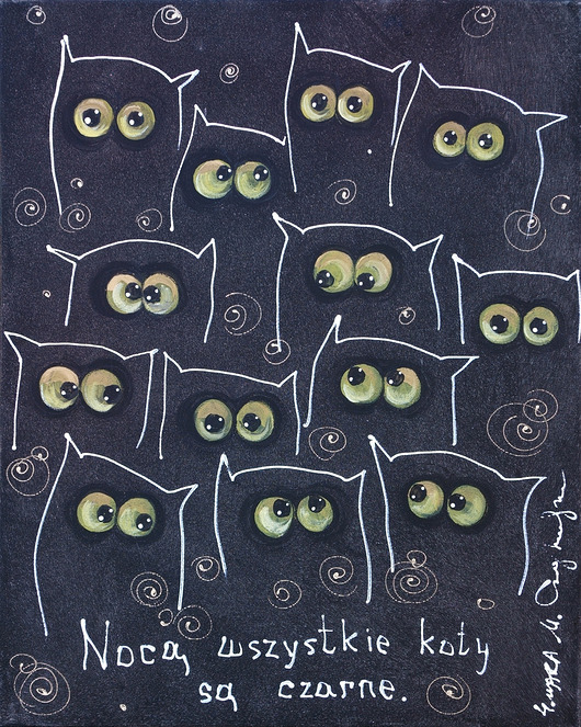 obrazy Nocą wszystkie koty są czarne. Giclee