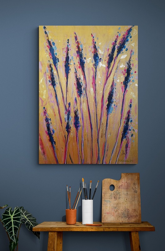 obrazy Obraz ręcznie malowany na płótnie 70x50 cm - Ciepły wiatr
