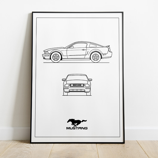 Plakat Legendy Motoryzacji - Ford Mustang Peszkowski Graphic