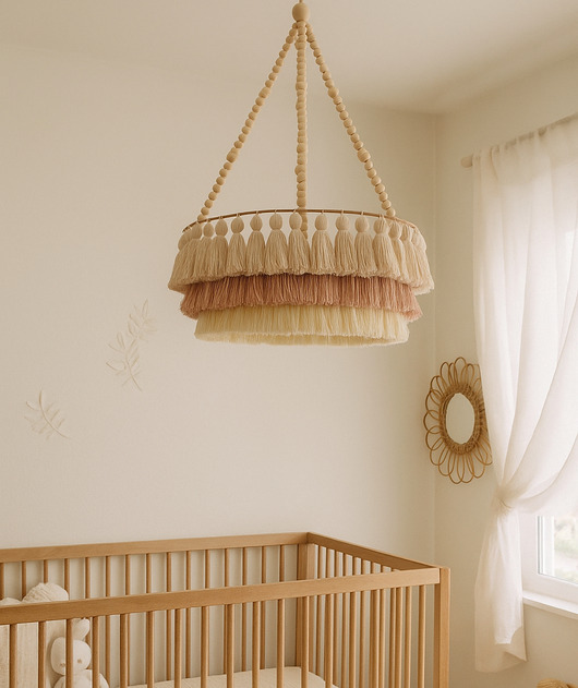 lampy do pokoju dziecka Lampa wisząca do pokoju dziecięcego, chwosty, koraliki