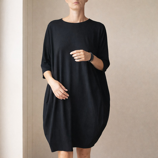 sukienki midi damskie Sukienka beczka Czarna