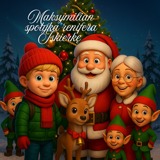 książeczki dla dzieci "Spotkanie z reniferem Iskierką" książeczka personalizowana