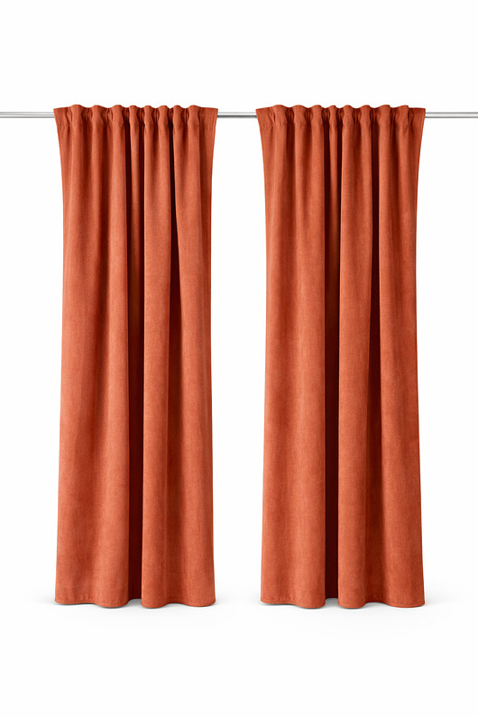 zasłony Welurowa zasłona w kolorze terakota