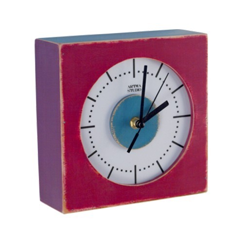 KwadrokOLOr Rosa Clock Wood Studio