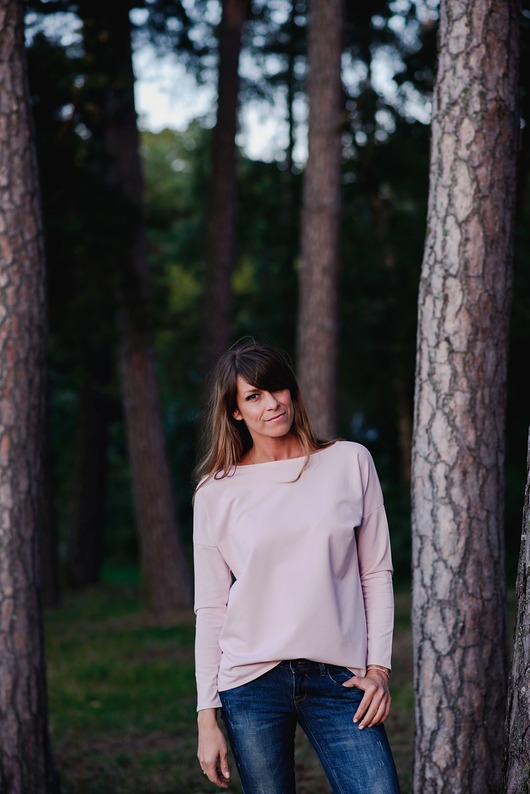 Bluza pudełkowa oversize / brudny róż Sistu
