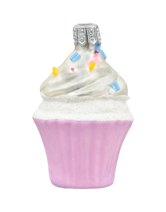 ozdoby choinkowe Bombka choinkowa: Muffinek z kremem i posypką: fioletowy