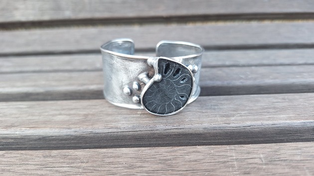 bransoletki wire wrapping Amonit -  bransoletka regulowana