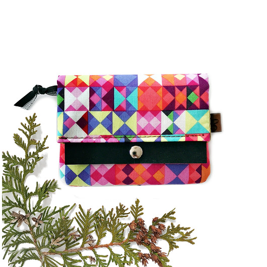portfele damskie Portfel Boho Mini - Kolorowy Tęczowy