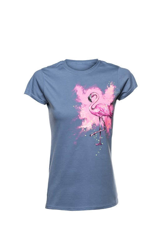 t-shirt damskie Ręcznie malowana damska koszulka Flamingi