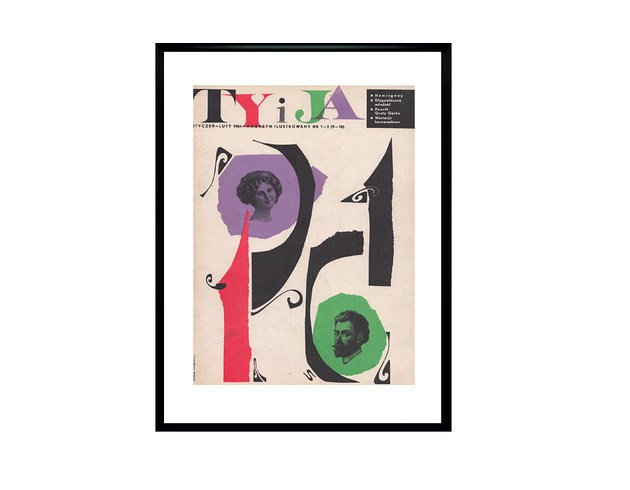 grafiki i ilustracje Oprawiona okładka miesięcznika TY i JA 01/ 1961 r, aut. Roman Cieślewicz