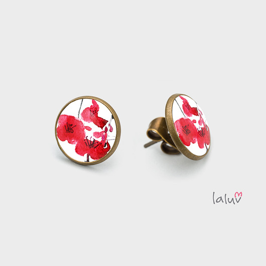 Mini kolczyki sztyfty JAPAN FLOWERS laluv