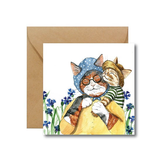 kartki okolicznościowe - wydruki Kartka z kotami na Dzień Babci Hi Little