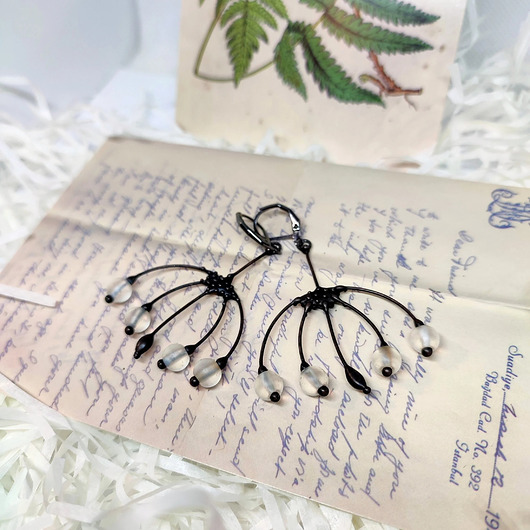 kolczyki z miedzi Metalowe kolczyki gałęzie w stylu leśnej wróżki, boho estetyczna biżuteria