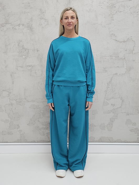 komplety damskie Kai komfortowy komplet z lamówką alexandrite