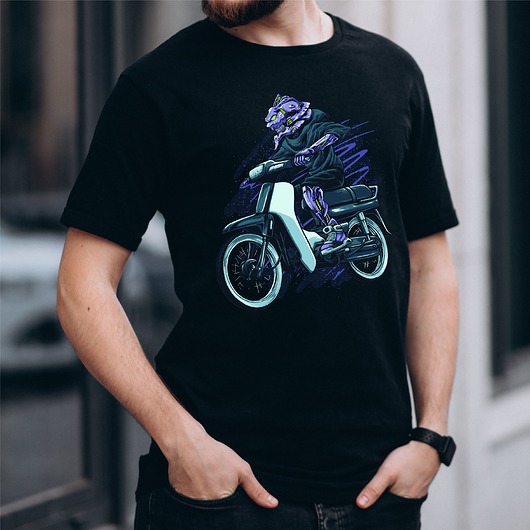Koszulka czarna męska Motor rider ART ORGANIC