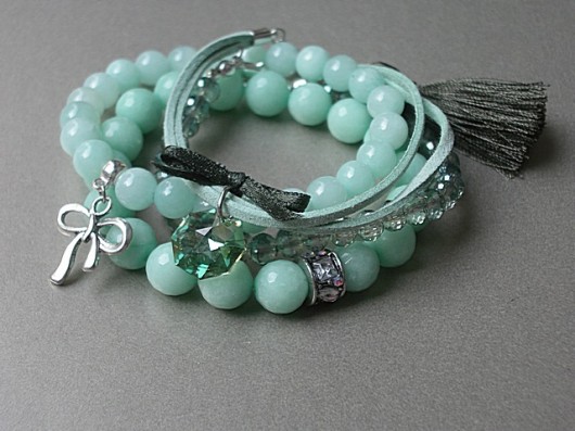 Old green set - bransoletki KiKa pracownia