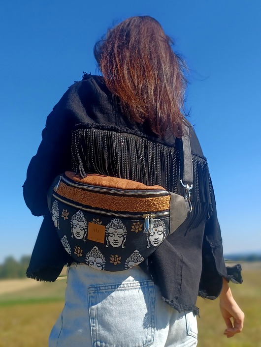 saszetka nerka Maxi nerka damska z żakardu i nubuku Raipur