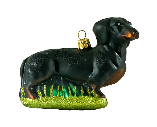 Bombka Pies Jamnik Czarny baubles