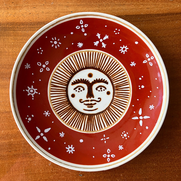 Ozdoby na ścianę Talerz na ścianę - słońce