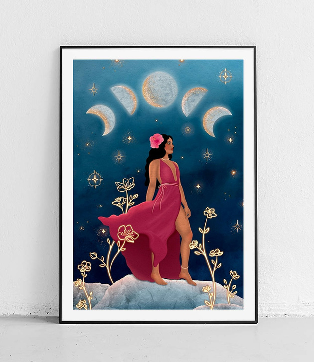 plakaty Plakat Bogini w świetle księżyca