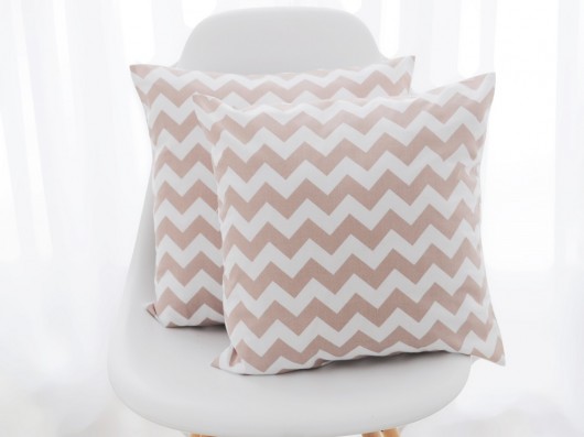 Komplet dwóch poszewek - chevron pudrowy róż Lollipop