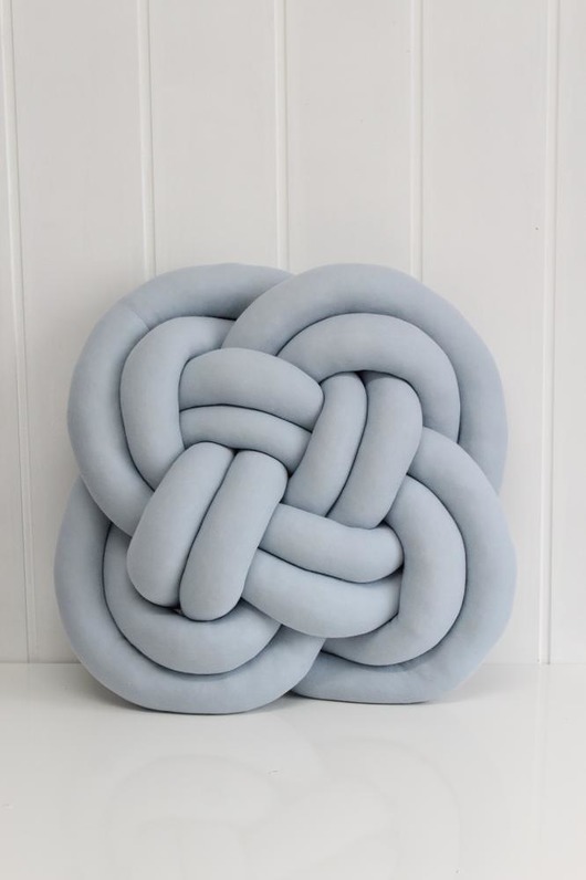 FLOWER KNOT PILLOW=rozeta=szarobłękitny laluu