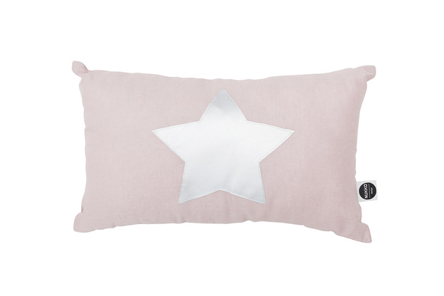 dekoracje świąteczne Lniana poduszka ze srebrną gwiazdką BRUDNY Róż