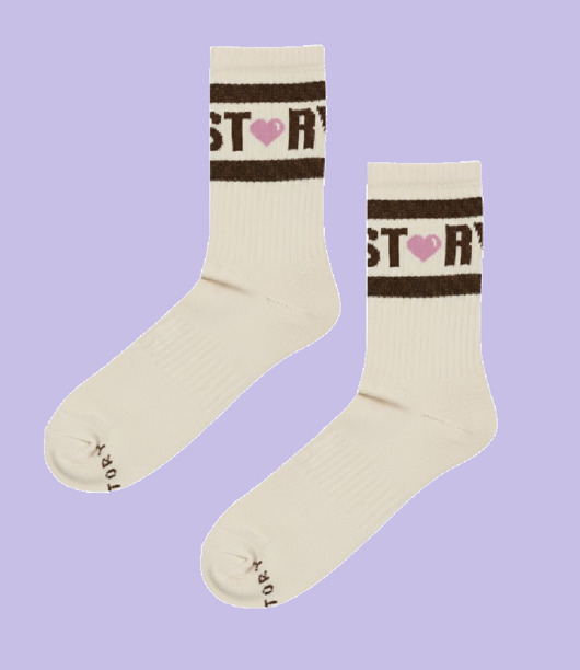 skarpetki damskie Skarpetki Froty Soxstory Pink Hearts On Cream