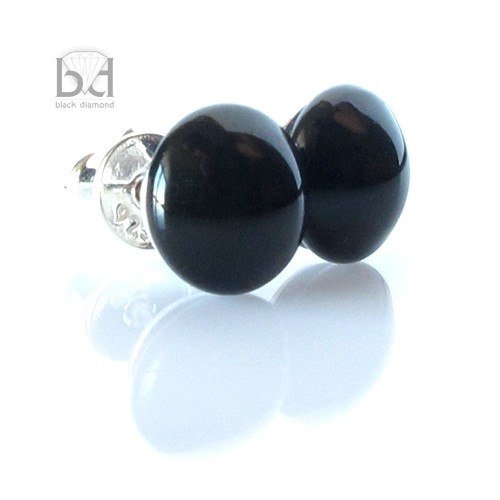 Sztyfty - perły kryształ Swarovski  (8 mm) Black Diamond