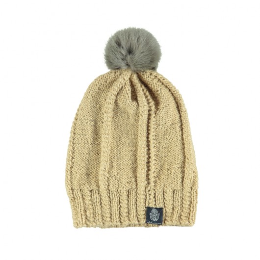 Fur Pompom Beanie Roboty Ręczne