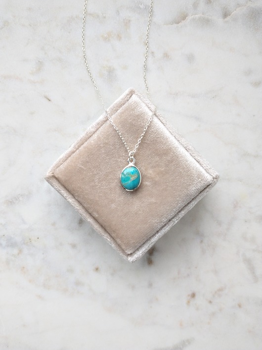 wisiory Naszyjnik z turkusem arizońskim srebro