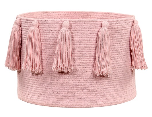 pojemniki na zabawki Kosz Basket Tassels Pink