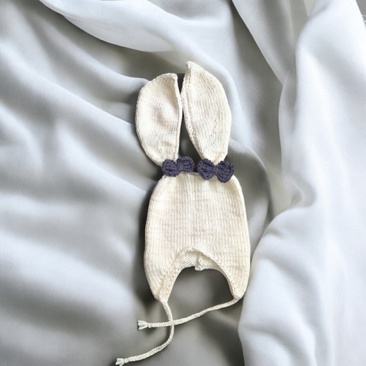 czapki dziecięce Czapeczka Królik z wełny merynosa