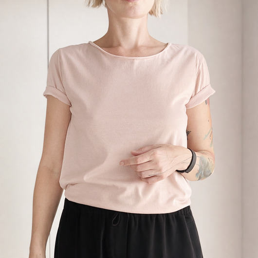 t-shirt damskie Ciepły róż Oversize