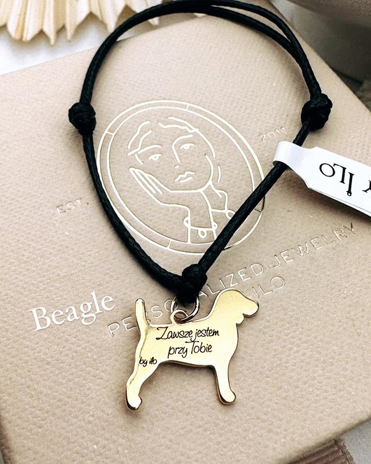 bransoletki na sznurku BEAGLE bransoletka  z grawerem
